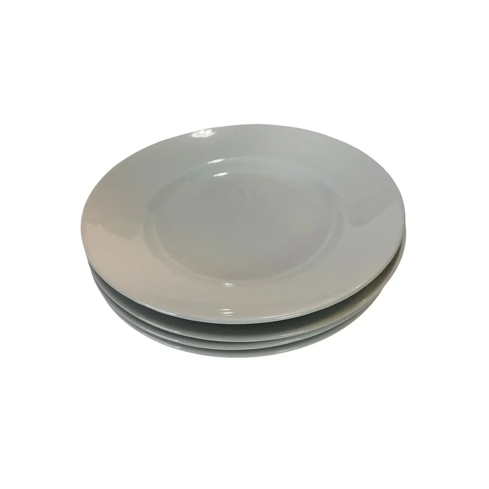 Pottery Barn Great White Salad Plates Set of 4 White Stoneware 8.25 Inch Rimmed